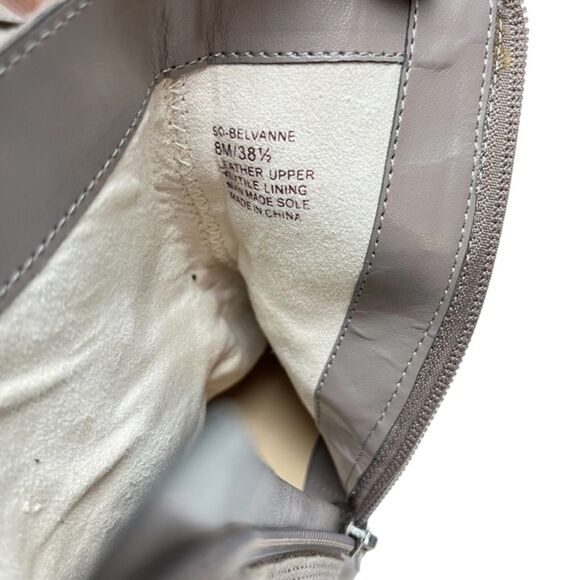 SOLE SOCIETY Taupe BELVANNE Genuine Leather Suede Ankle Boots Booties Shoes sz 8 - Picture 14 of 16